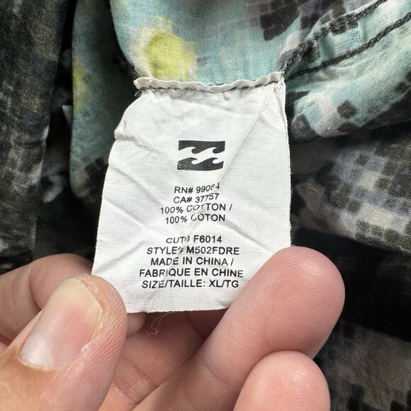 Billabong Dream Button Down Shirt Men XL Floral Digital Short Sleeve Cotton - Picture 6 of 6